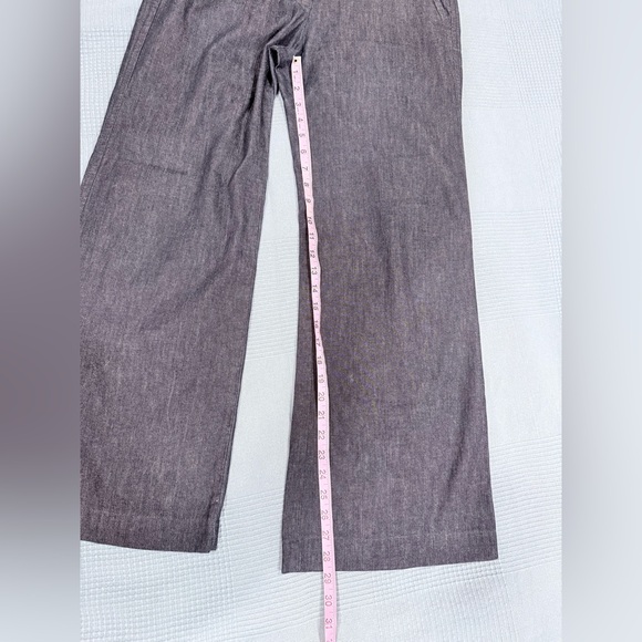J.Crew Favorite Fit Wide Leg Chambray Trouser Pants Blue Size 8 Work Career - Picture 8 of 15